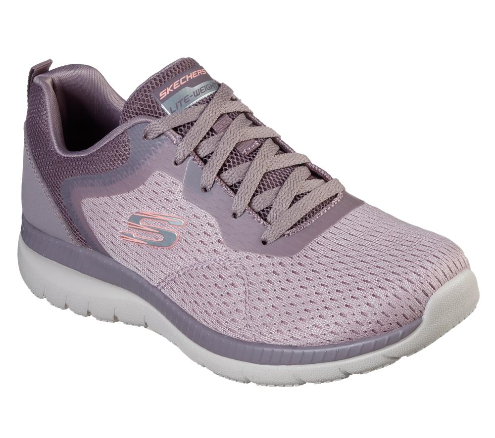Women Skechers Bountiful - Quick Path Lace Up Shoes Lavender Purple  USA |  0976-CSUGO