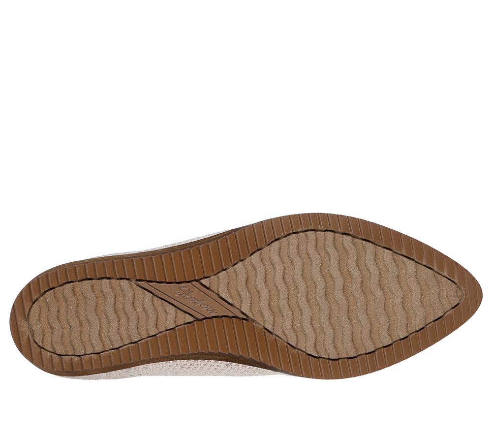 Women Skechers Cleo Sawdust - Real Living Flat Shoes Natural White  USA |  7506-CBLIY