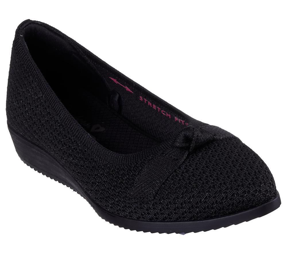 Women Skechers Cleo Sawdust - Sophisticated Flat Shoes Black  USA |  3615-GUHWN