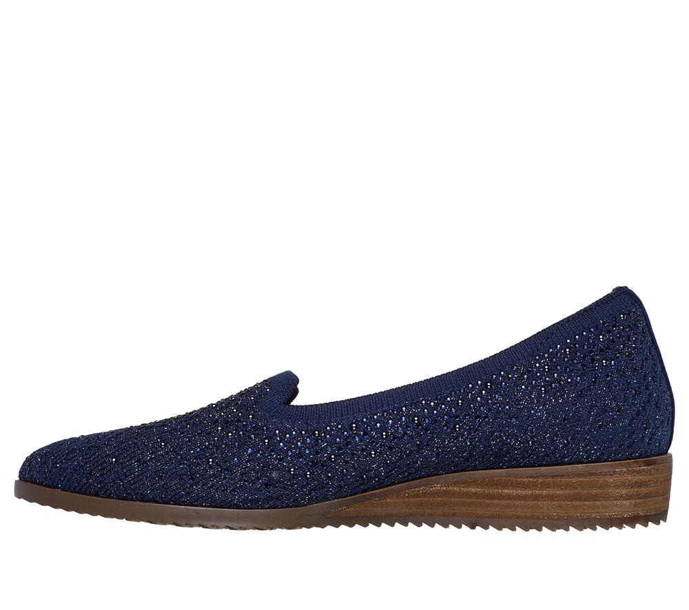 Women Skechers Cleo Sawdust - Twinkle Flat Shoes Navy  USA |  0692-VTDAN