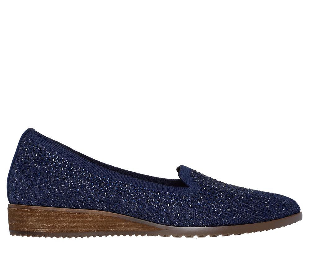 Women Skechers Cleo Sawdust - Twinkle Flat Shoes Navy  USA |  0692-VTDAN