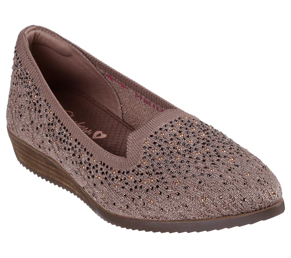 Women Skechers Cleo Sawdust - Twinkle Slip On Shoes Mocha Brown  USA |  6947-OMVYA