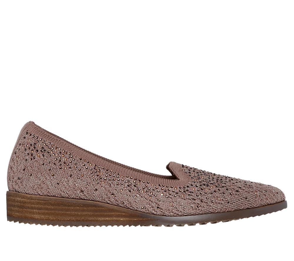 Women Skechers Cleo Sawdust - Twinkle Slip On Shoes Mocha Brown  USA |  6947-OMVYA