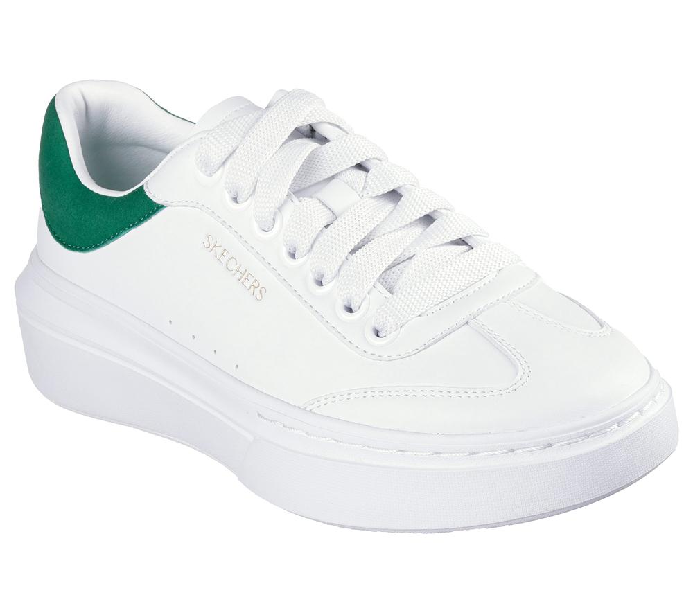 Women Skechers Cordova Classic Sneakers White / Green  USA |  2359-WFYPJ