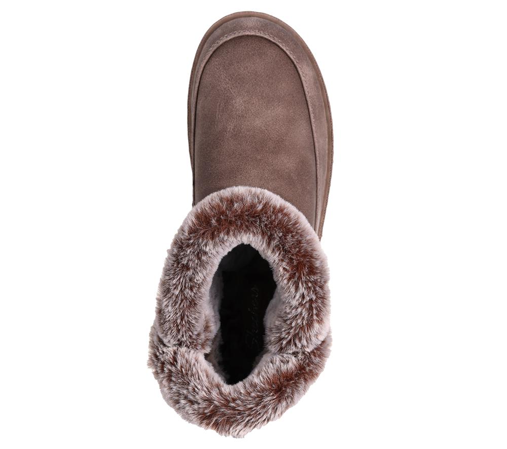 Women Skechers Cozy Campfire - Fresh Breeze Slip On Shoes Dark Taupe  USA |  0127-OTCGD