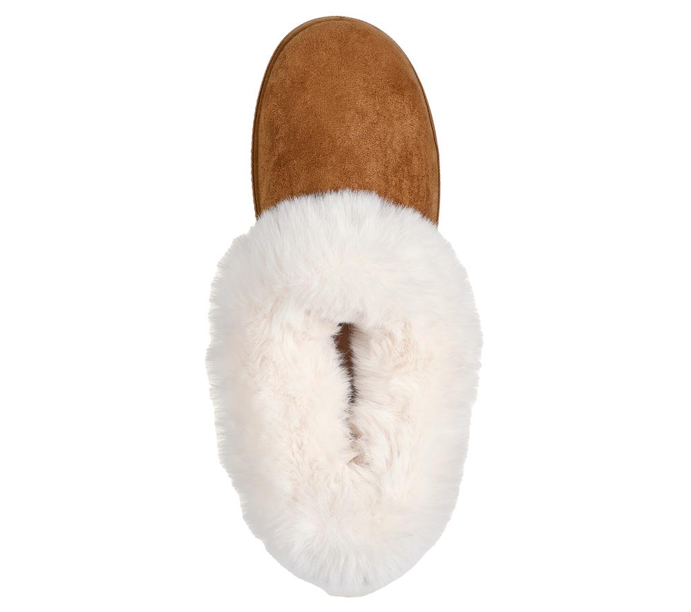 Women Skechers Cozy Campfire - Winter Nights Slip On Shoes Chestnut Brown  USA |  6942-VUMRE