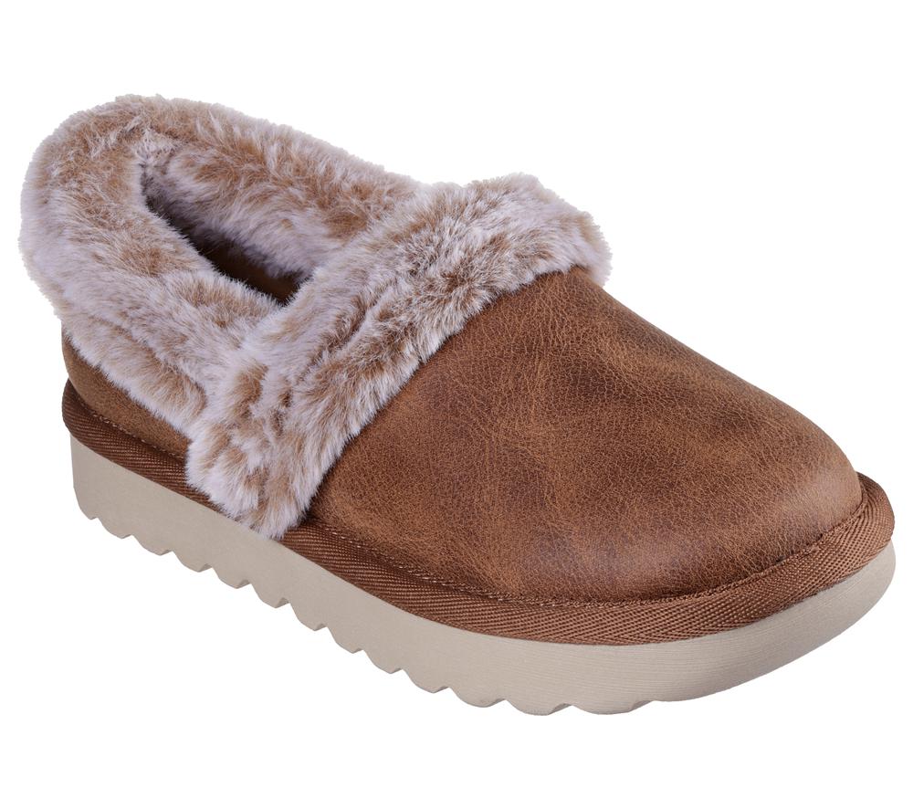 Women Skechers Cozy Up Slip On Shoes Chestnut Brown  USA |  1937-ROEGV