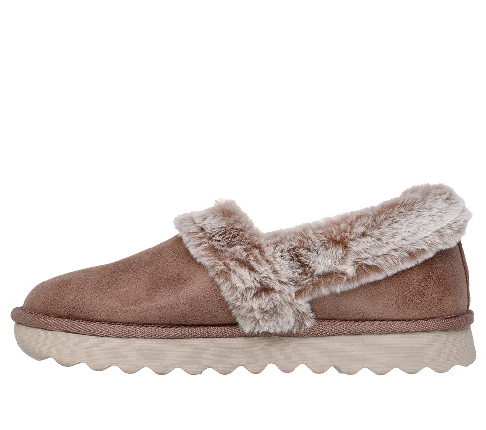Women Skechers Cozy Up Slip On Shoes Taupe Brown  USA |  6953-BGUQP