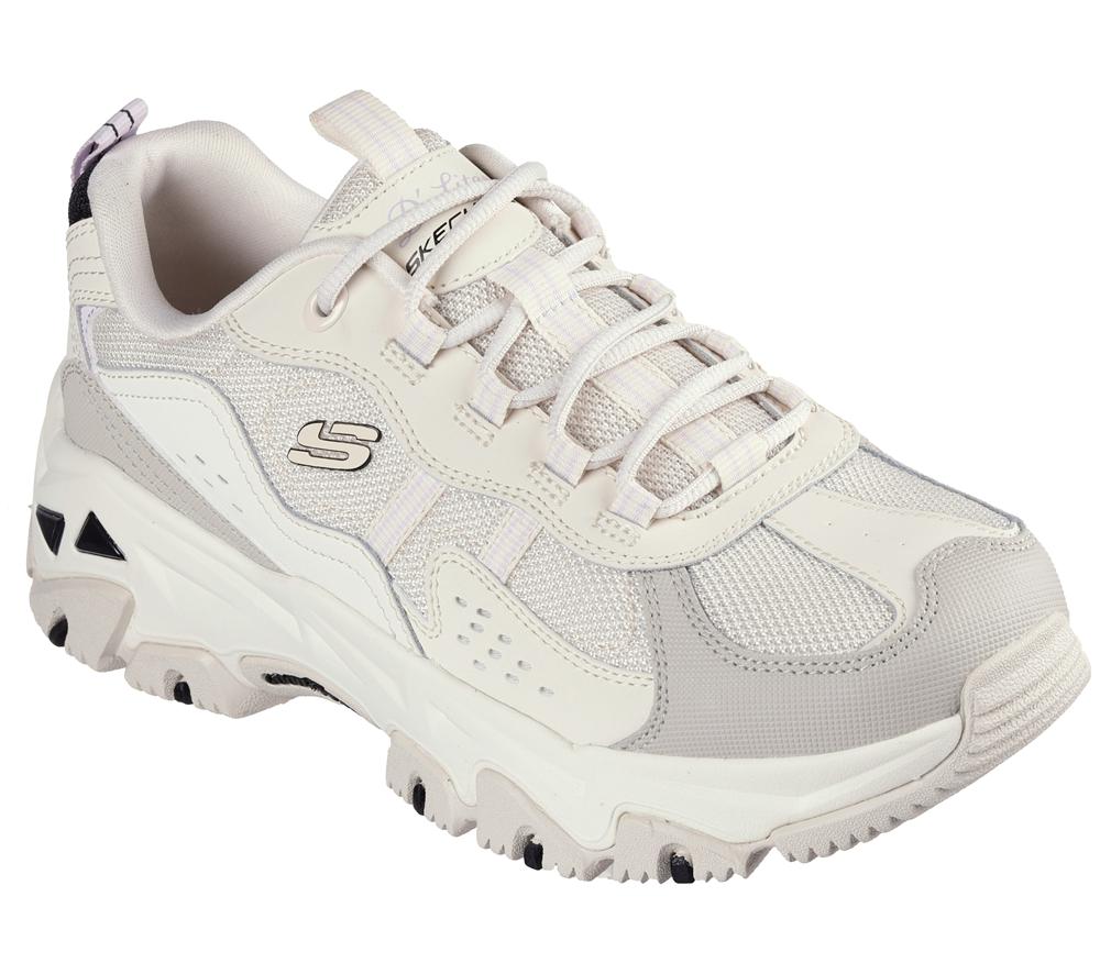 Women Skechers D'Lites Hiker Lace Up Shoes Natural / Multicolor  USA |  3190-BHIXP