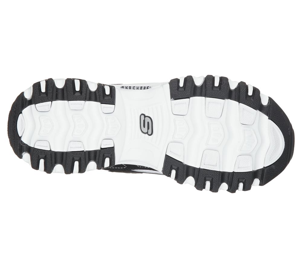 Women Skechers D'Lites - Biggest Fan Sneakers Black / White  USA |  6950-CSUVM