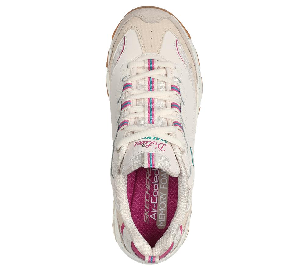 Women Skechers D'Lites - Bold Views Lace Up Shoes Natural / Multicolor  USA |  1285-MAUWX