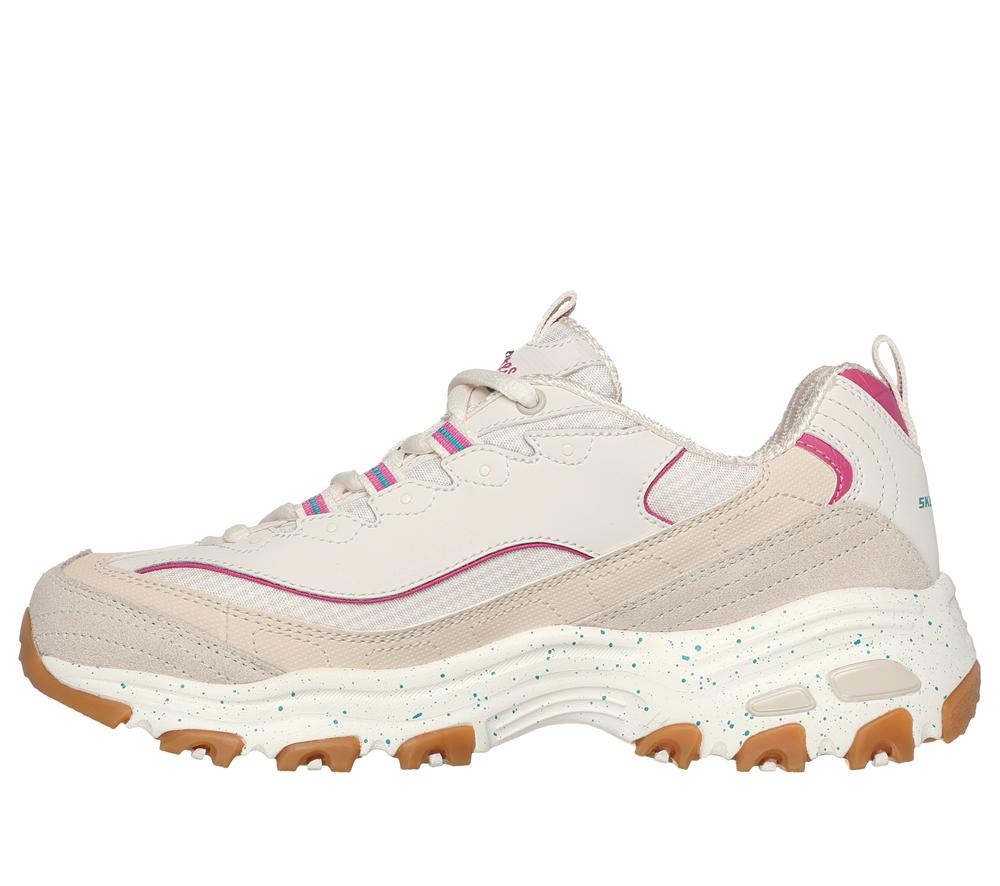 Women Skechers D'Lites - Bold Views Lace Up Shoes Natural / Multicolor  USA |  1285-MAUWX