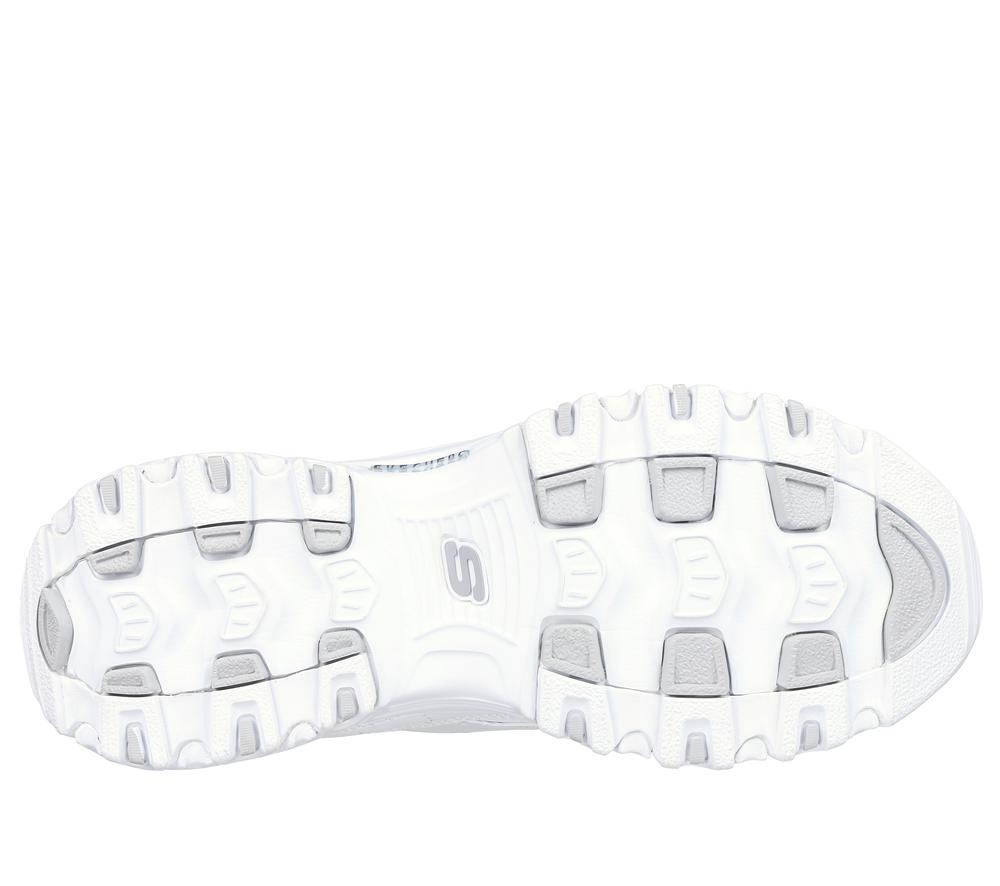 Women Skechers D'Lites - Fresh Start Lace Up Shoes White / Silver  USA |  5830-ZYOVB