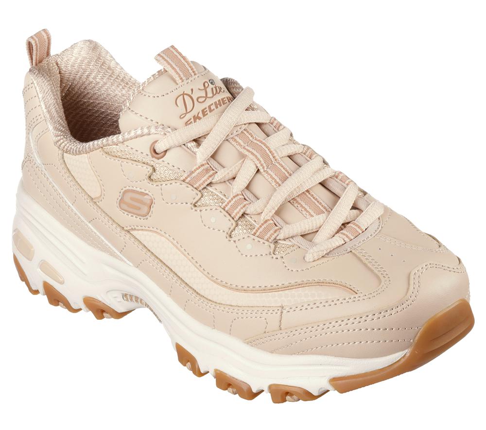 Women Skechers D'Lites - Good Neutral Sneakers Natural White  USA |  5071-JNHXM