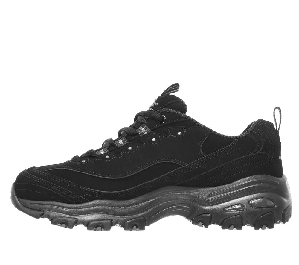 Women Skechers D'Lites - Play On Lace Up Shoes Black  USA |  3870-QBSUH