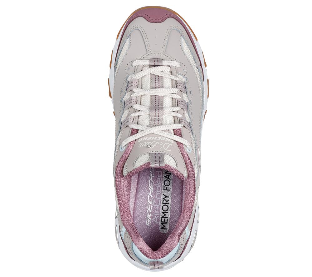 Women Skechers D'Lites - Popular Vote Lace Up Shoes Taupe / Multicolor  USA |  4932-QBINT