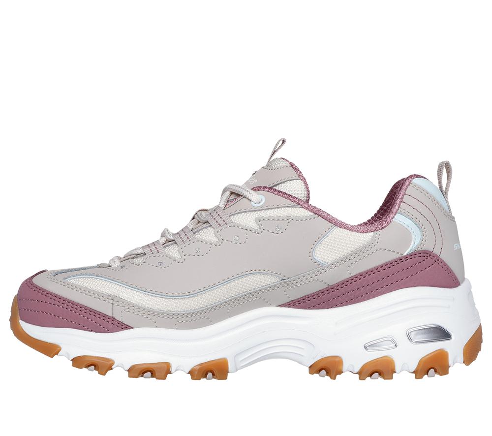 Women Skechers D'Lites - Popular Vote Lace Up Shoes Taupe / Multicolor  USA |  4932-QBINT