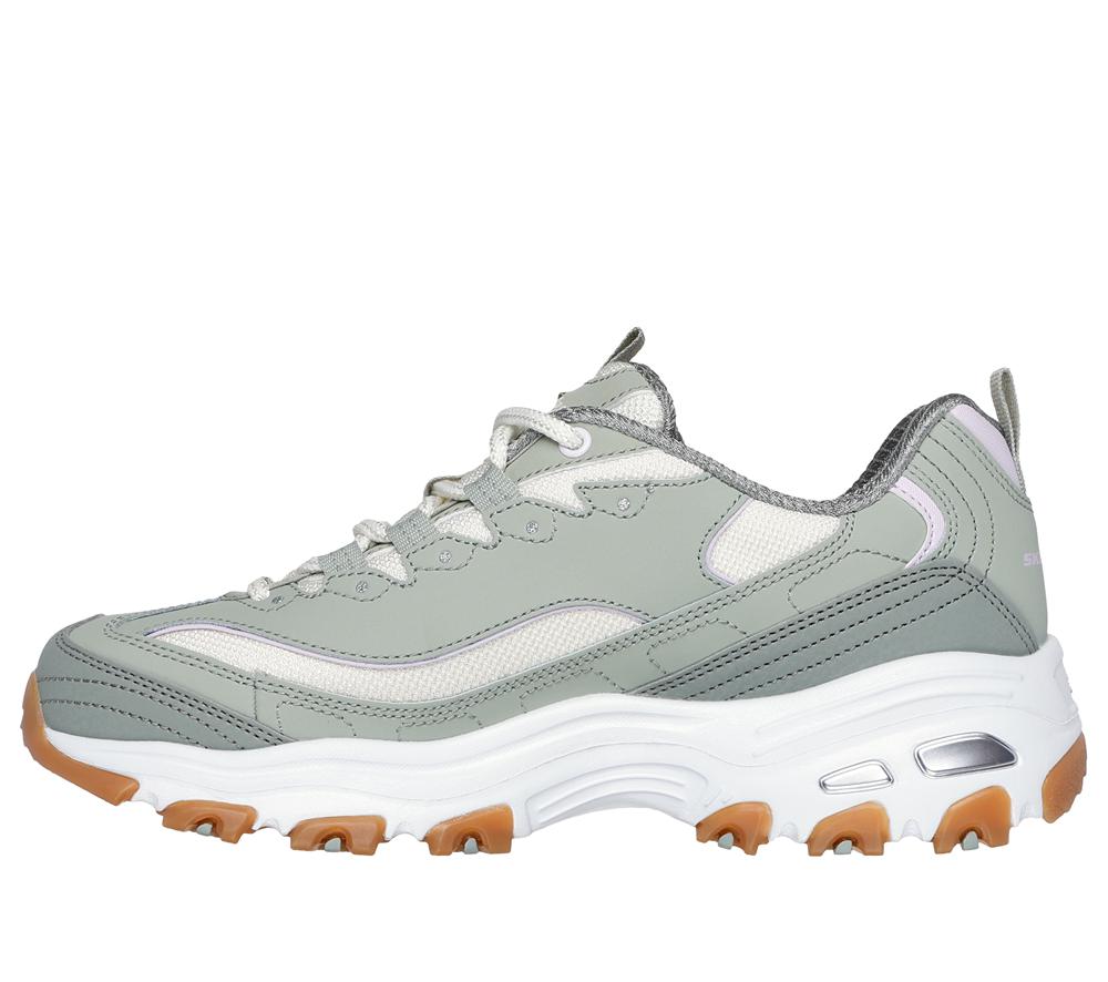 Women Skechers D'Lites - Popular Vote Lace Up Shoes Green / Multicolor  USA |  8076-LAYRF