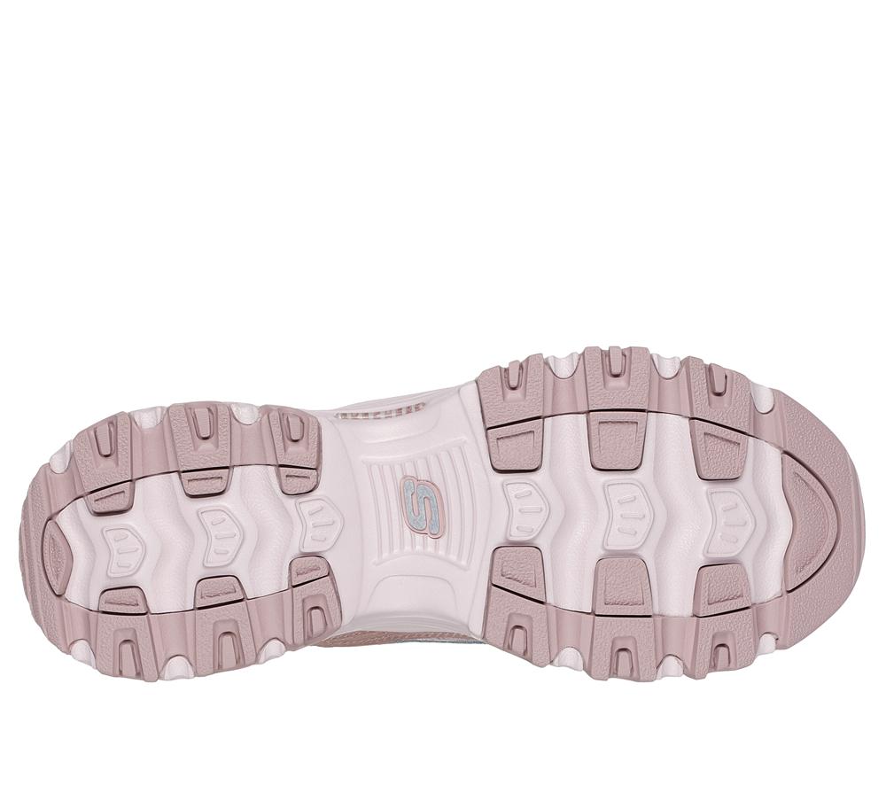 Women Skechers D'Lites - Reflections Lace Up Shoes Mauve / Multicolor  USA |  6298-GLZDH