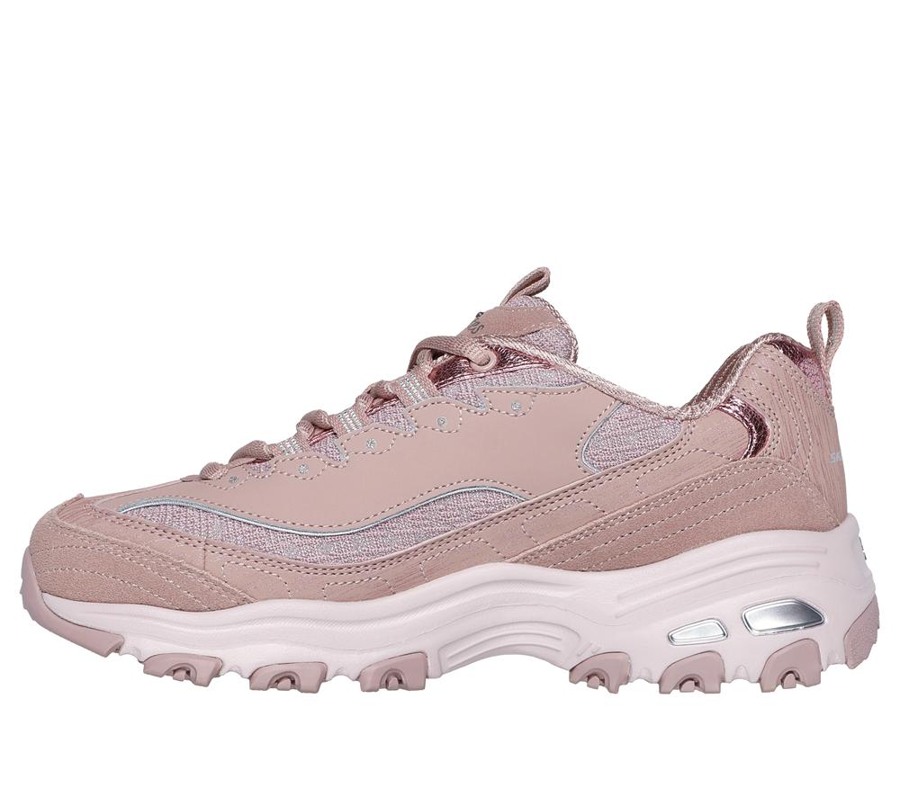 Women Skechers D'Lites - Reflections Lace Up Shoes Mauve / Multicolor  USA |  6298-GLZDH