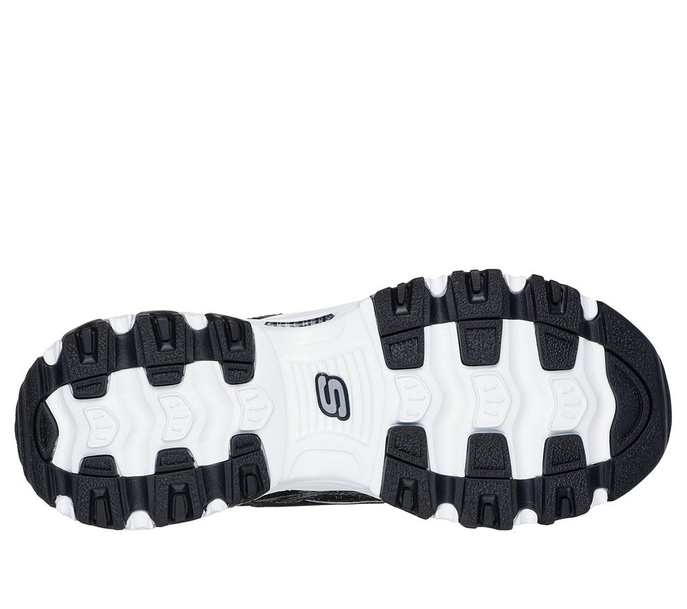 Women Skechers D'Lites - Reflections Lace Up Shoes Black / Silver  USA |  1308-ZNCVX