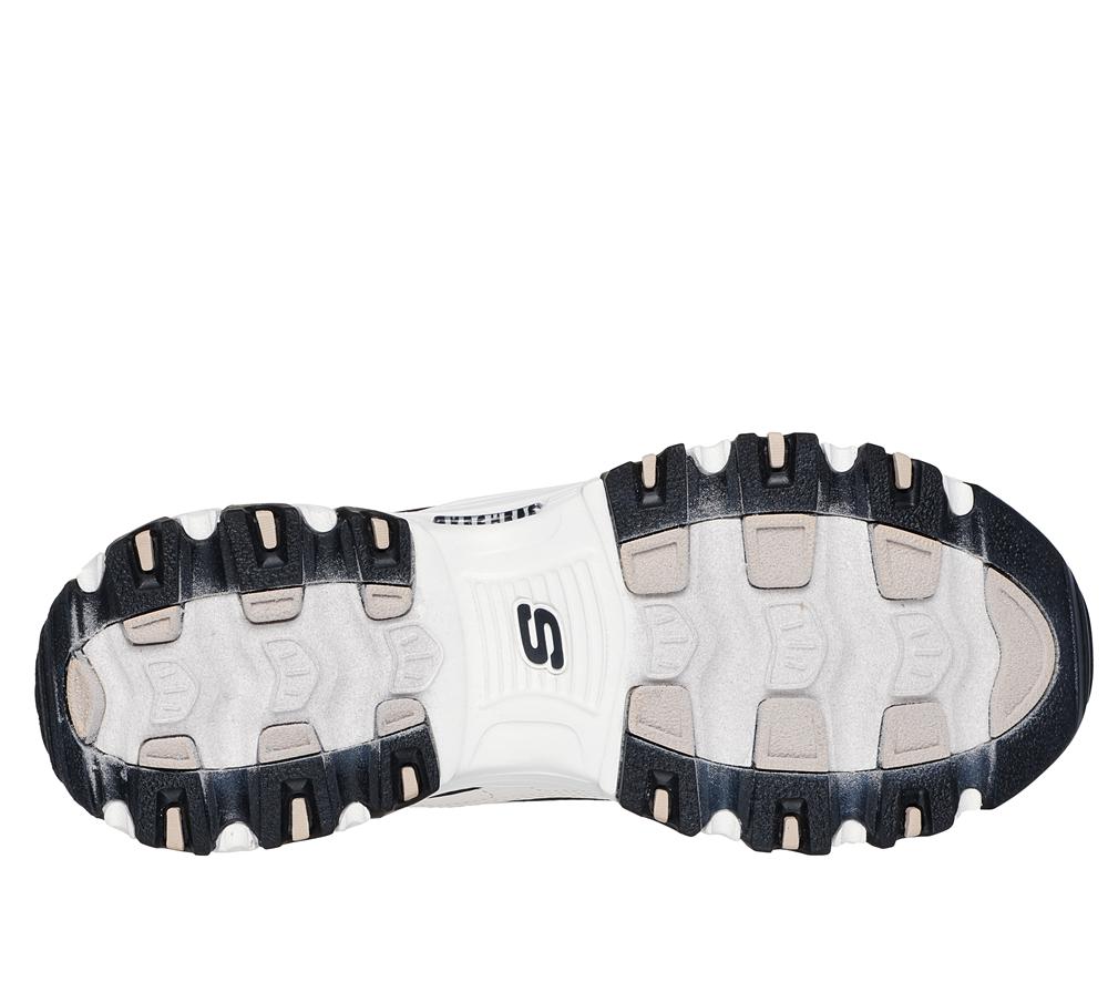 Women Skechers D'Lites - Retro Rewind Lace Up Shoes Natural / Black  USA |  4137-TONJZ