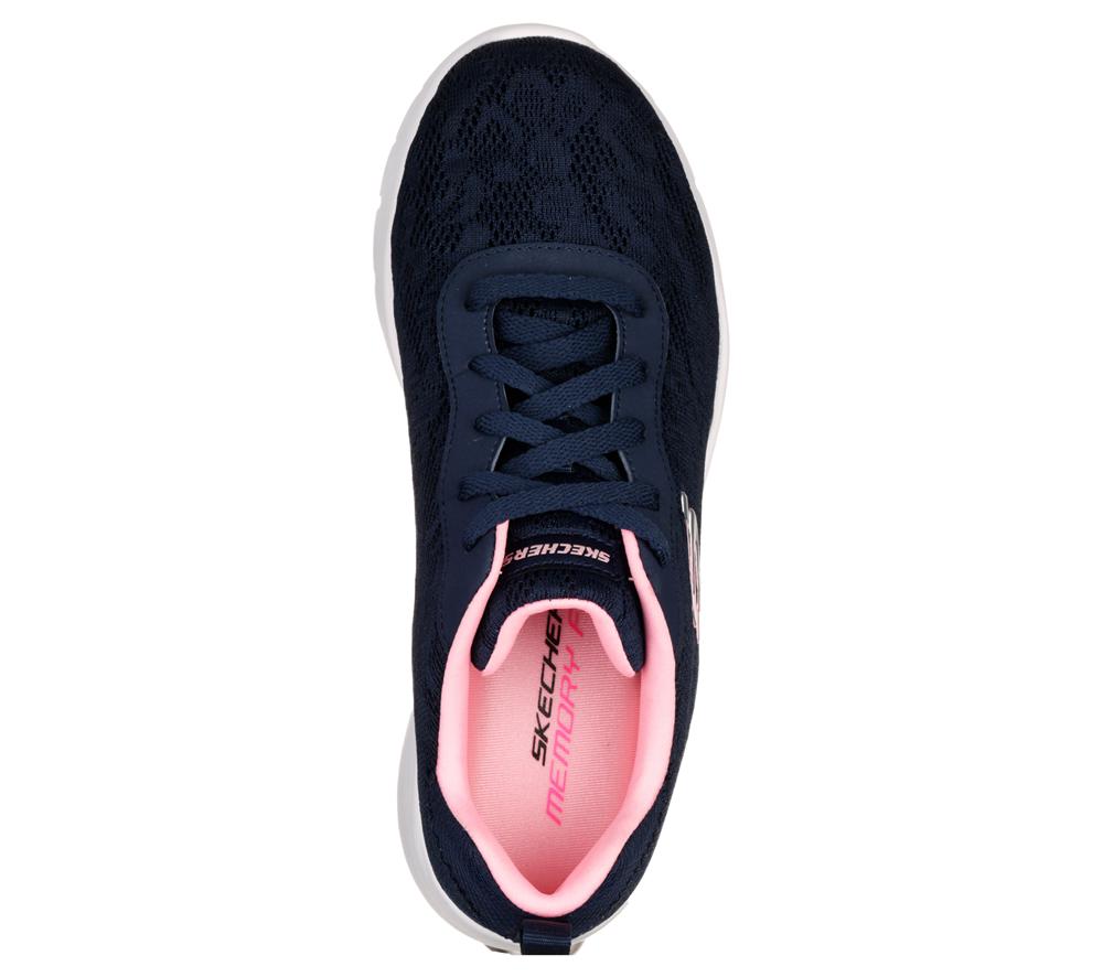 Women Skechers Dynamight 2.0 - Homespun Lace Up Shoes Navy / Pink  USA |  9735-AZGKL
