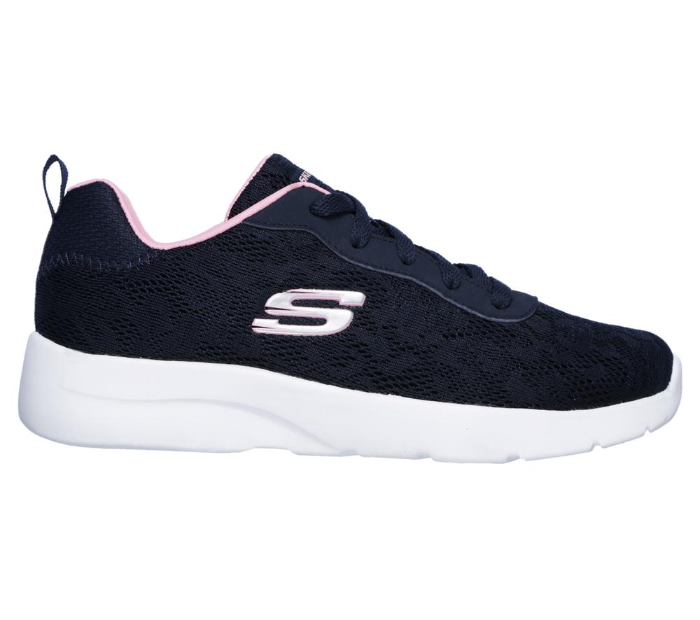 Women Skechers Dynamight 2.0 - Homespun Lace Up Shoes Navy / Pink  USA |  9735-AZGKL