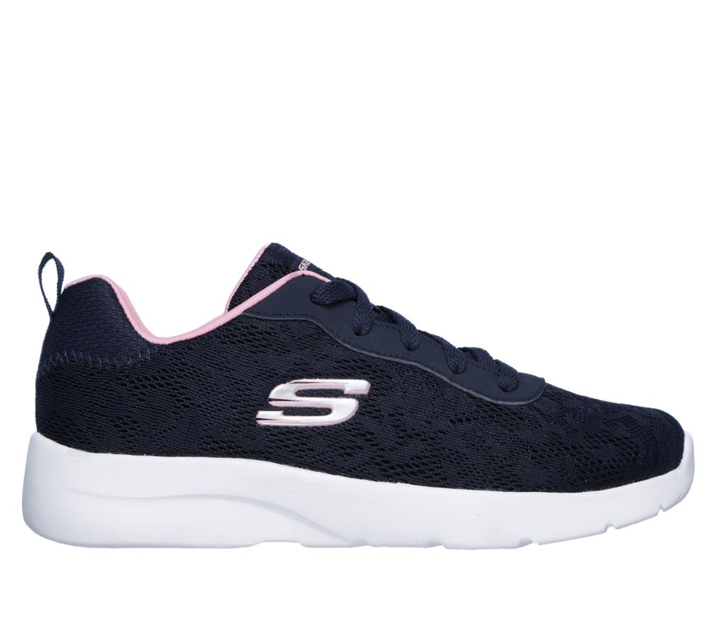 Women Skechers Dynamight 2.0 - Homespun Lace Up Shoes Navy / Pink  USA |  9735-AZGKL