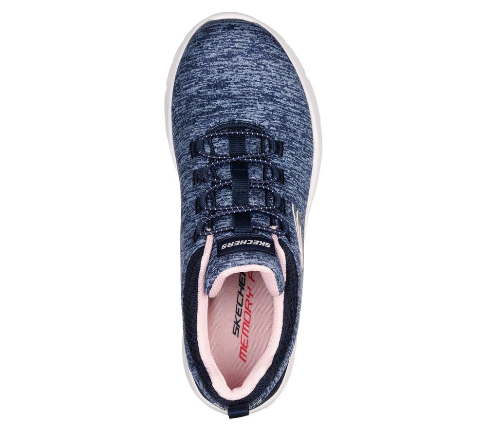 Women Skechers Dynamight 2.0 - In a Flash Slip On Shoes Navy / Pink  USA |  2641-PBTXF