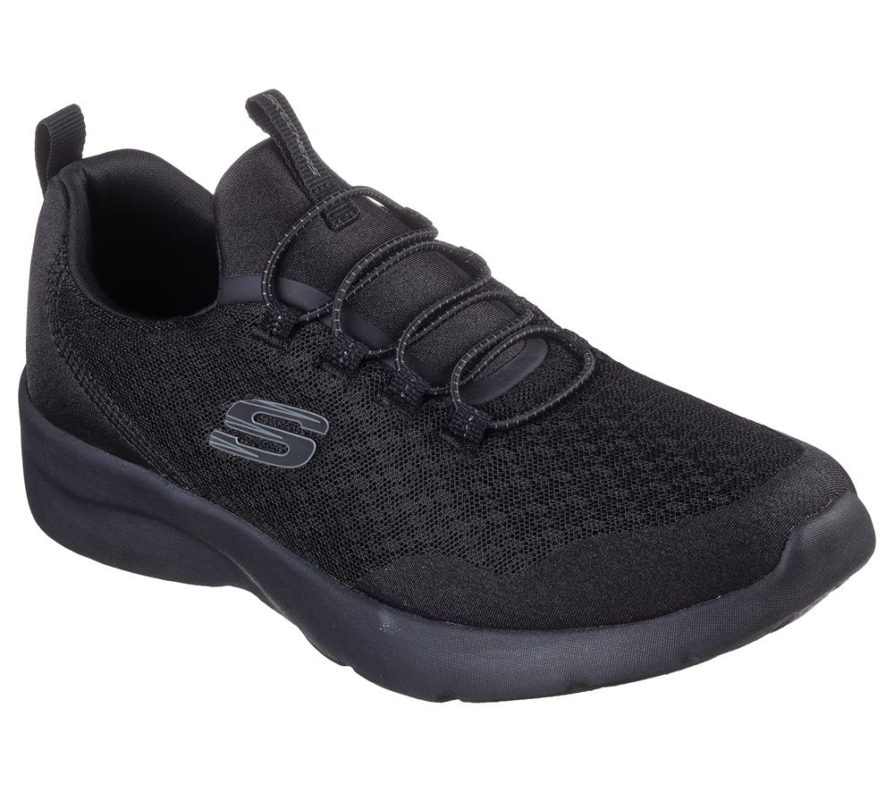 Women Skechers Dynamight 2.0 - Real Smooth Slip On Shoes Black  USA |  0652-GONEC