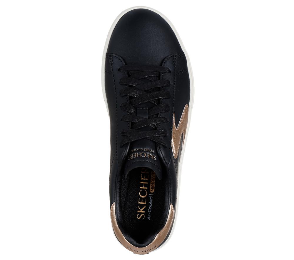 Women Skechers Eden LX - Beaming Glory Lace Up Shoes Black / Rose Gold  USA |  7815-WIKZO