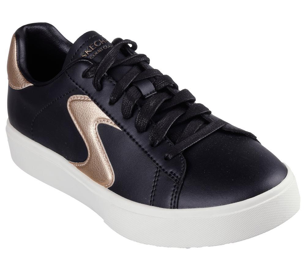Women Skechers Eden LX - Beaming Glory Lace Up Shoes Black / Rose Gold  USA |  7815-WIKZO