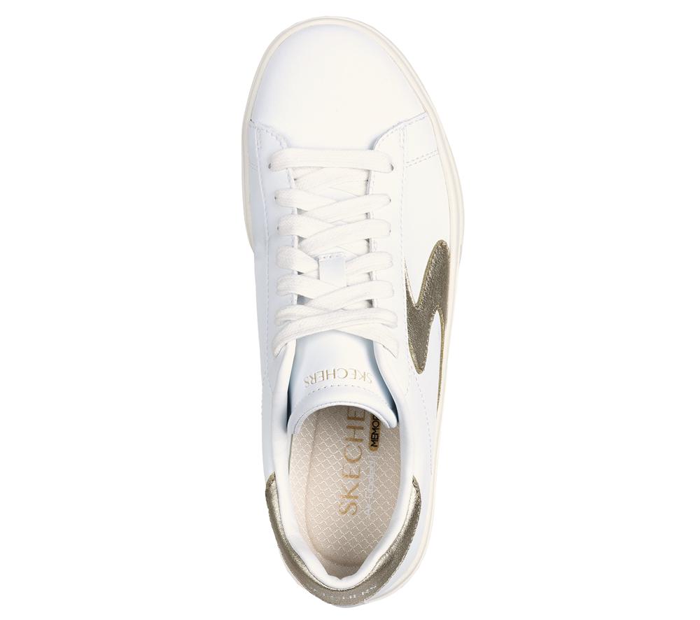 Women Skechers Eden LX - Beaming Glory Sneakers White / Gold  USA |  9123-JMNQR