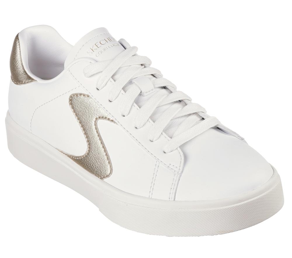 Women Skechers Eden LX - Beaming Glory Sneakers White / Gold  USA |  9123-JMNQR