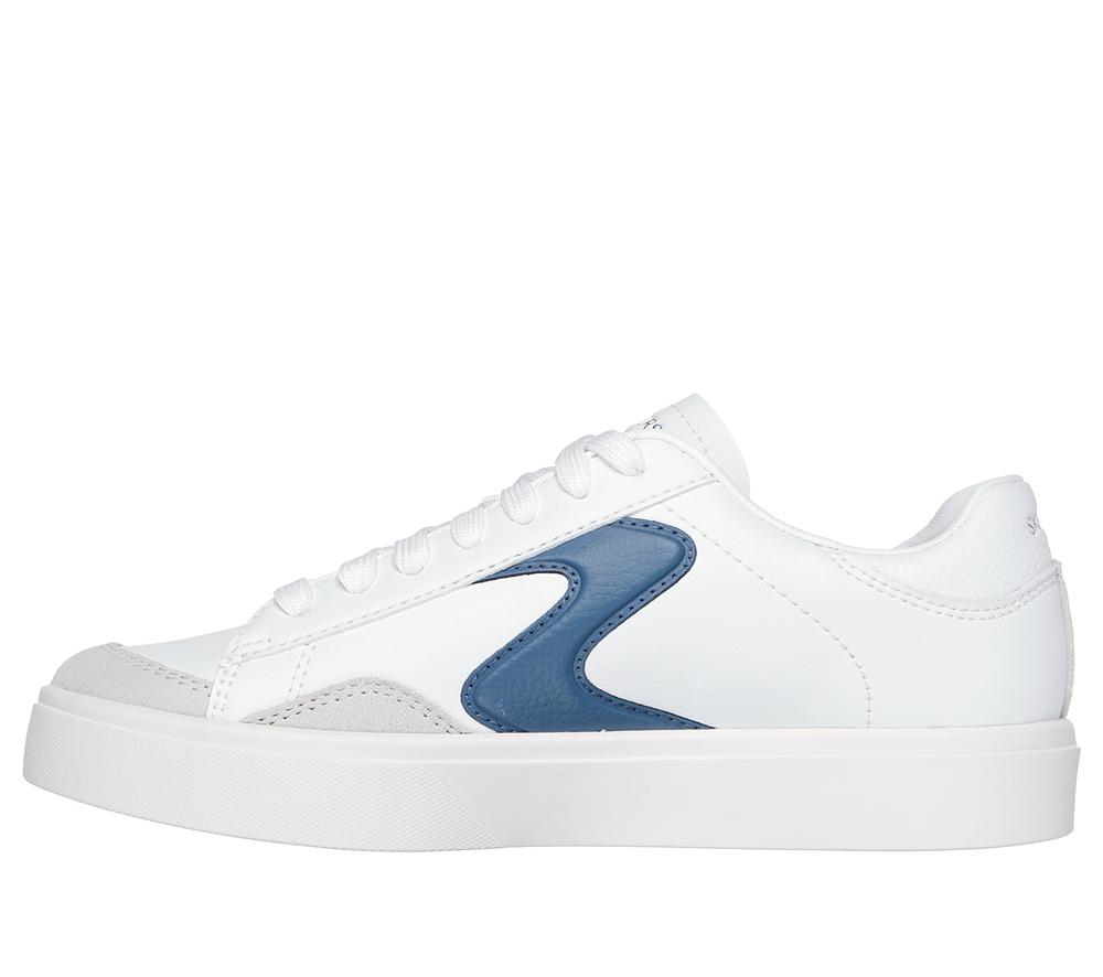Women Skechers Eden LX - Slick Talk Lace Up Shoes White / Navy  USA |  5642-FJEAP