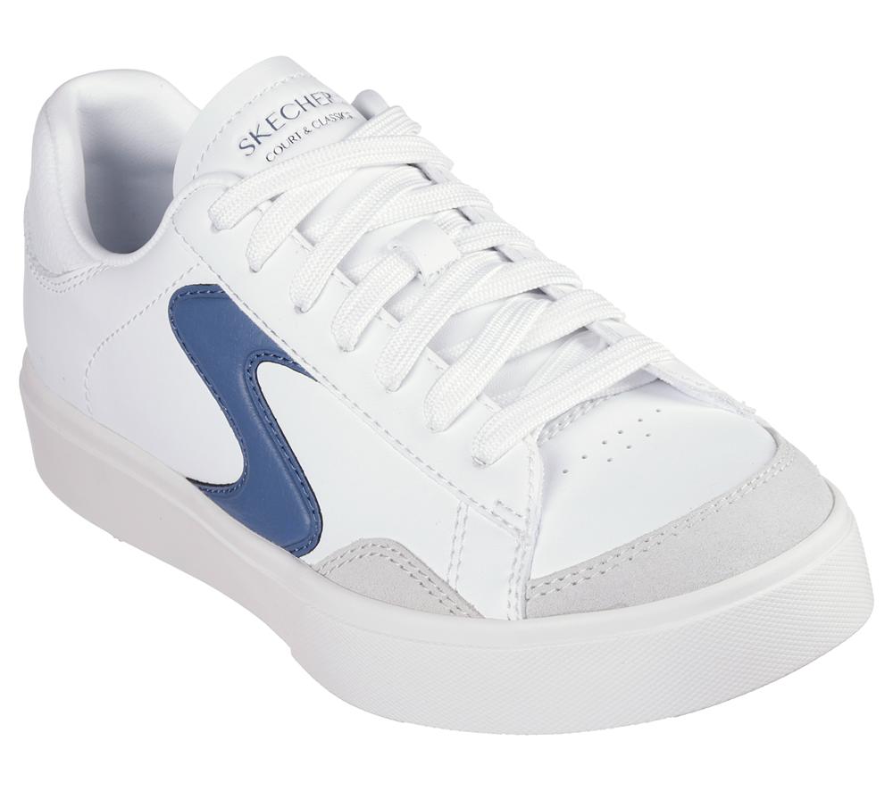 Women Skechers Eden LX - Slick Talk Lace Up Shoes White / Navy  USA |  5642-FJEAP