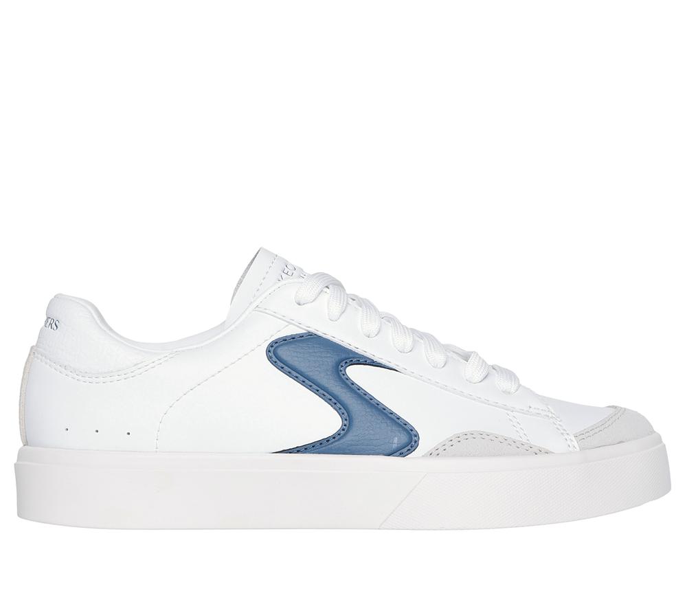 Women Skechers Eden LX - Slick Talk Lace Up Shoes White / Navy  USA |  5642-FJEAP