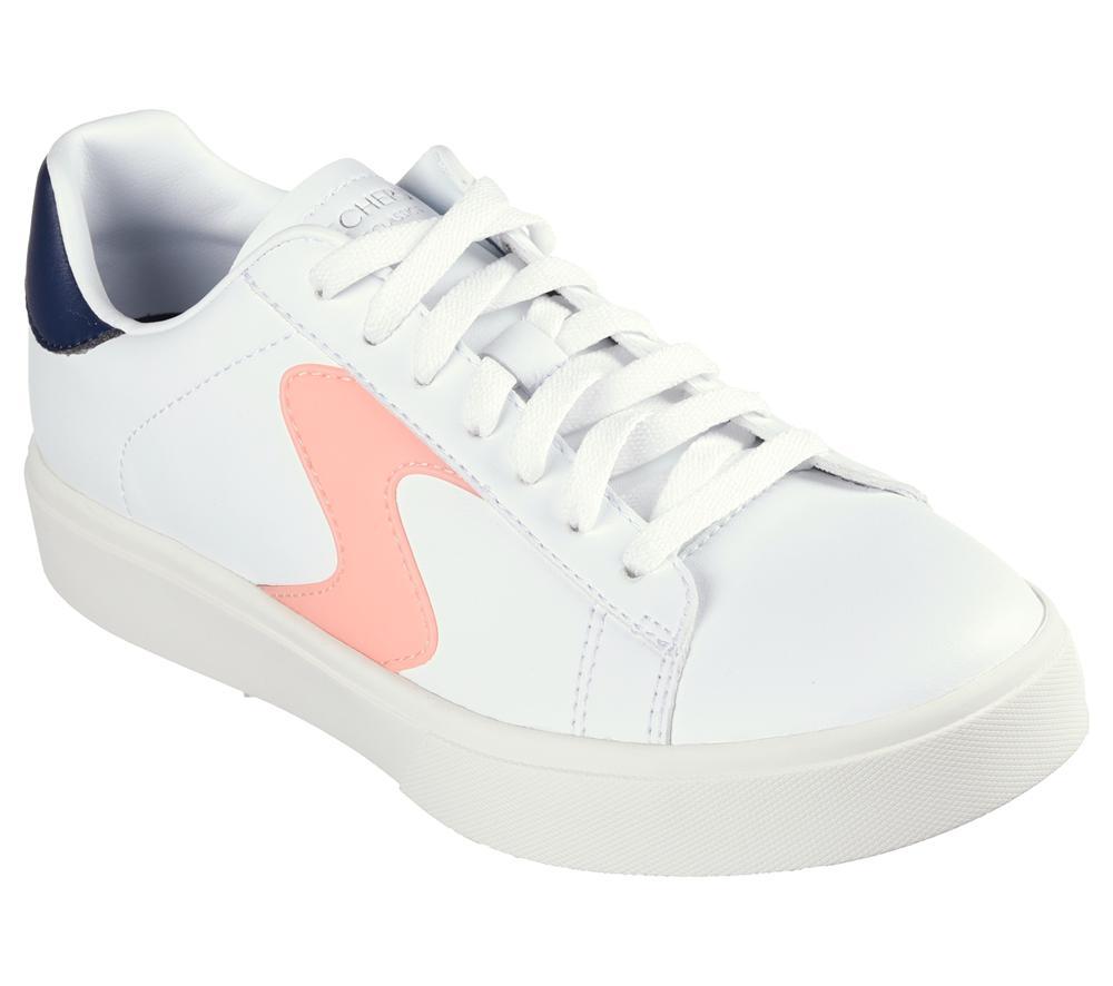 Women Skechers Eden LX - Top Grade Lace Up Shoes White / Navy  USA |  7521-GMPDK