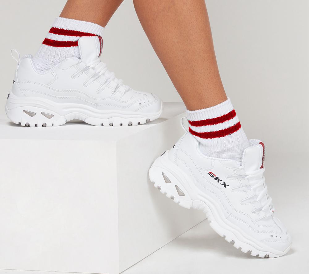 Women Skechers Energy - Timeless Vision Lace Up Shoes White  USA |  6810-PJWMI