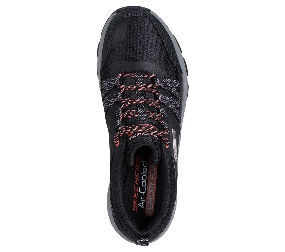 Women Skechers Escape Plan - Endless Pursuit Lace Up Shoes Black / Hot Pink  USA |  6548-KQSOM