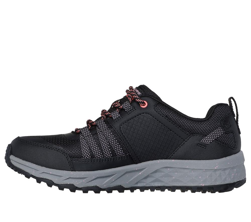 Women Skechers Escape Plan - Endless Pursuit Lace Up Shoes Black / Hot Pink  USA |  6548-KQSOM