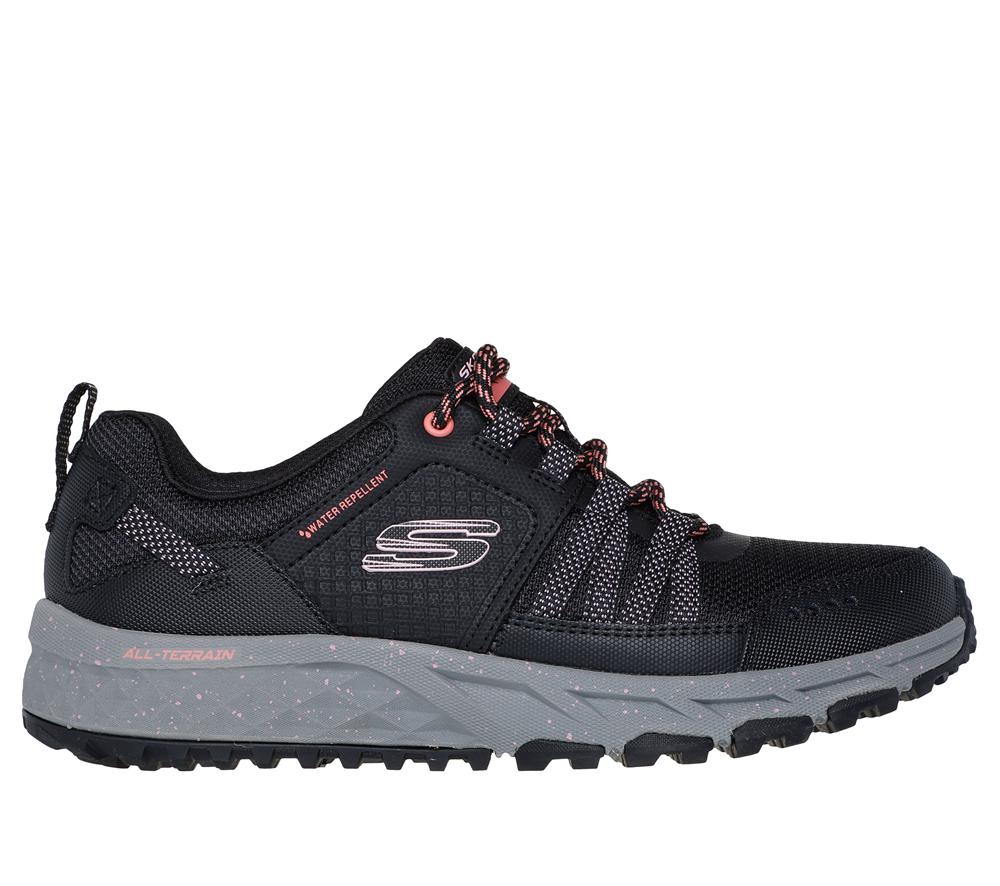 Women Skechers Escape Plan - Endless Pursuit Lace Up Shoes Black / Hot Pink  USA |  6548-KQSOM