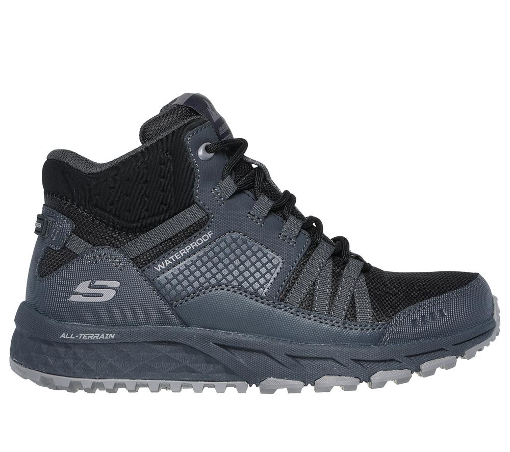 Women Skechers Escape Plan - Outward Voyage Lace Up Shoes Charcoal / Black  USA |  9784-QRFLK