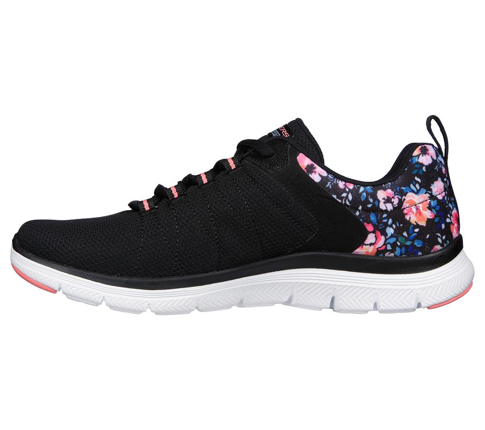 Women Skechers FLEX APPEAL 4.0 - LET IT BLOSSOM Sneakers Black / Multicolor  USA |  0897-HCZUK