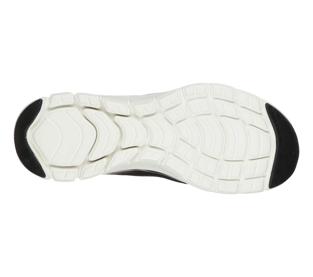 Women Skechers Flex Appeal 4.0 - Active Flow Lace Up Shoes Black / White  USA |  5671-YJQLC