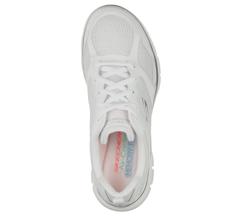 Women Skechers Flex Appeal 4.0 - Active Flow Lace Up Shoes White  USA |  4571-FOTQA