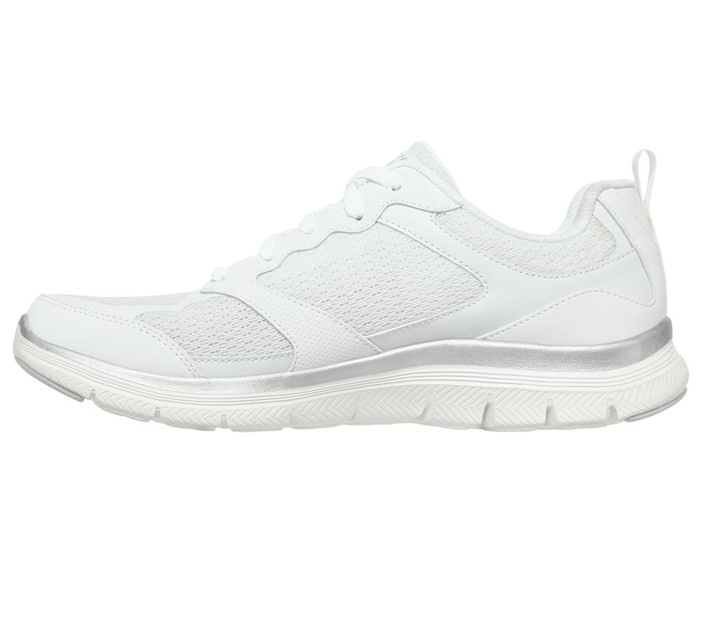 Women Skechers Flex Appeal 4.0 - Active Flow Lace Up Shoes White  USA |  4571-FOTQA