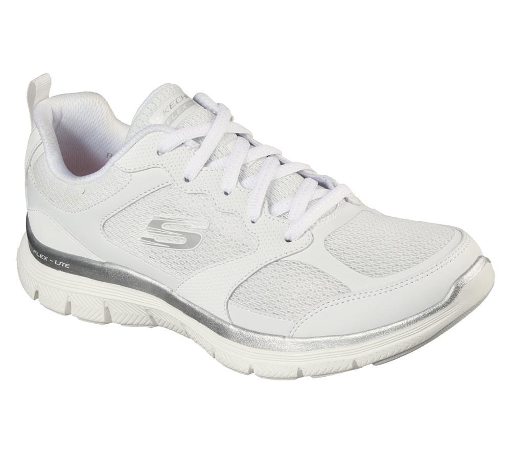 Women Skechers Flex Appeal 4.0 - Active Flow Lace Up Shoes White  USA |  4571-FOTQA