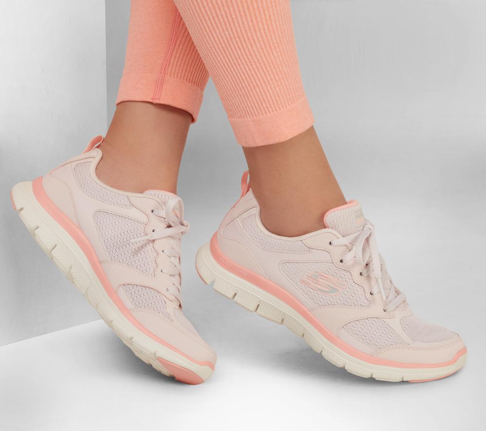 Women Skechers Flex Appeal 4.0 - Active Flow Sneakers Light Pink  USA |  2750-XTCFD